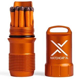 Waterproof Camping Match Kit Holder - Blaze Orange