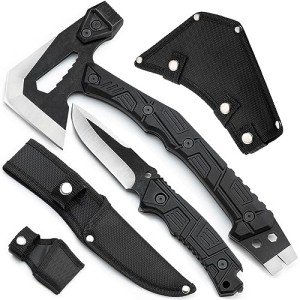 Survival Hatchet & Axe Combo Set with Sheath