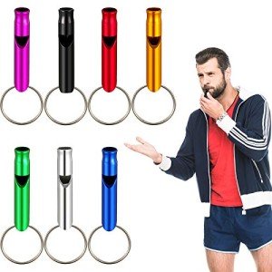 Loud Aluminum Emergency Whistle Keychain - 35 Pieces
