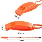 6-Pack Emergency Whistles with Reflective Lanyard