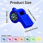 2-in-1 Emergency Whistle with Compass - 7 Pack