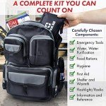 Black Bug-Out Bag for 6 People with Supplies