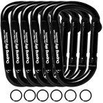 Heavy Duty Carabiner Clips - 800lbs, 6PCS Pack