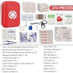 274-Piece Emergency First Aid Kit for Home & Travel