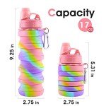 Rainbow Collapsible Silicone Water Bottles - BPA Free