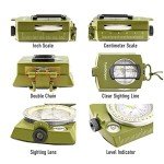 Military Grade Lensatic Compass for Outdoor Navigation