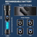 Bright Rechargeable Flashlights - 2 Pack, Waterproof