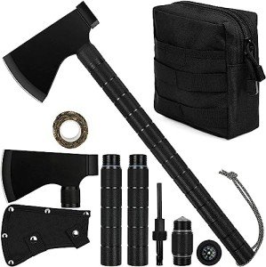 Compact Camping Axe and Survival Tool Kit