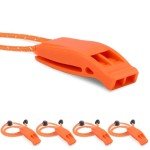 Loud Safety Whistles with Reflective Lanyard - 4 Pack