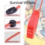 Loud Safety Whistles with Reflective Lanyard - 4 Pack