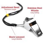 Stainless Steel Whistle with Lanyard for Emergencies