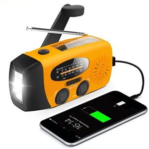 Hand Crank Radio with Flashlight and Power Bank