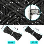 Reflective 100FT Paracord Utility Rope for Camping
