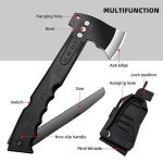 Tactical Survival Hammer Axe with Saw & Whistle