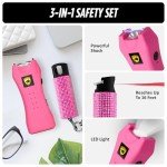 Pink Pepper Spray & Stun Gun Keychain Combo