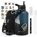 64 oz Insulated Water Bottle with Straw and Lid