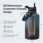 64 oz Insulated Water Bottle with Straw and Lid