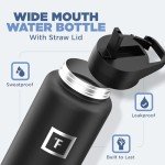 40 oz Stainless Steel Hydration Flask with 3 Lids