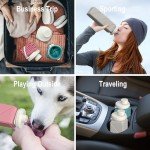 Collapsible 610ml Silicone Water Bottle - Dark Blue