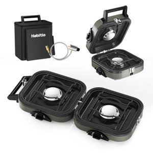 Portable 2-Burner Propane Camp Stove with Carry Bag