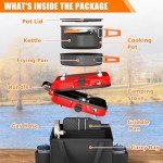 Portable 2 Burner Camping Stove Set with Cookware