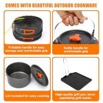 Portable 2 Burner Camping Stove Set with Cookware