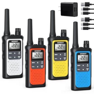 4-Pack Rechargeable Walkie Talkies with NOAA Alerts