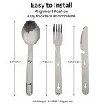 Compact 4-in-1 Camping Cutlery Set with Bag