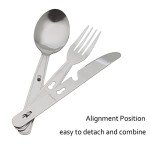 Compact 4-in-1 Camping Cutlery Set with Bag