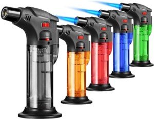 5 Pack Windproof Butane Refillable Torch Lighters