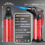 5 Pack Windproof Butane Refillable Torch Lighters