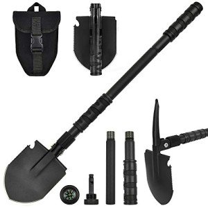 Yeacool Folding Survival Shovel with Pickaxe
