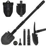 Yeacool Folding Survival Shovel with Pickaxe