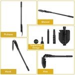 Yeacool Folding Survival Shovel with Pickaxe