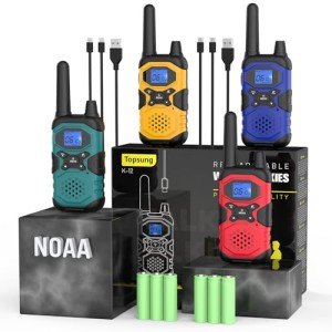 Rechargeable Walkie Talkies for Hurricane Preparedness 4 Pack