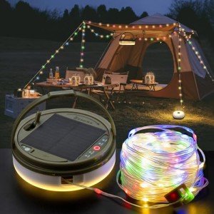 Solar Camping String Lights with Remote Control