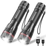 Rechargeable Flashlight 2-Pack - Super Bright LED