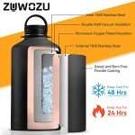 1-Gallon Insulated Steel Water Jug with Straw