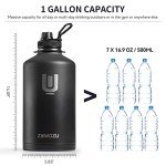 1-Gallon Insulated Steel Water Jug with Straw