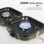 Portable 2-Burner Camping Stove with Adjustable Burners