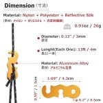 High-Strength Reflective Tent Guyline Rope - 4 Pack