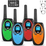 Long Range Walkie Talkies 4-Pack with USB-C Charging