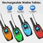 Long Range Walkie Talkies 4-Pack with USB-C Charging