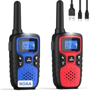 Rechargeable Walkie Talkies with SOS and Weather Alert