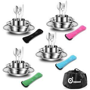 Odoland 29-Piece Camping Utensil Set for 4
