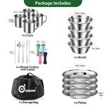 Odoland 29-Piece Camping Utensil Set for 4