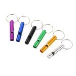 Loud Aluminum Emergency Whistle Keychain - 6 Pack