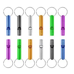 Loud Emergency Whistles with Key Chain - 12 Pack