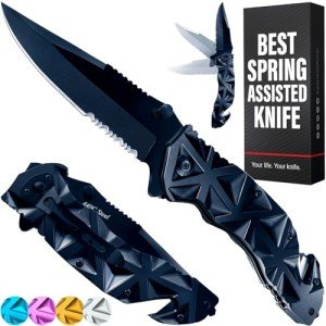 Survival Pocket Knife with Wire Cutter and Glass Breaker