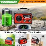 16000mAh Hand Crank Emergency Weather Radio